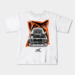 bmw e30 316is open hood bonnet Kids T-Shirt